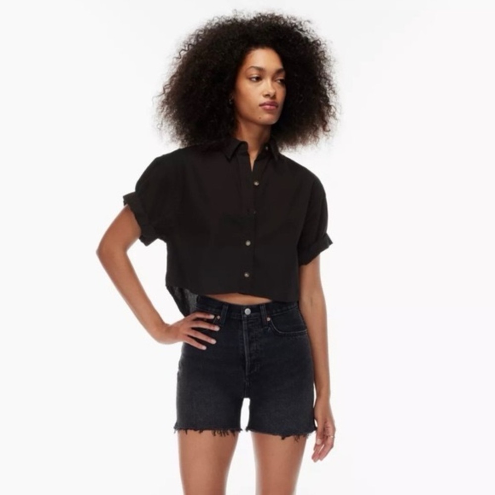 Denim Forum Black Button Down Shirt